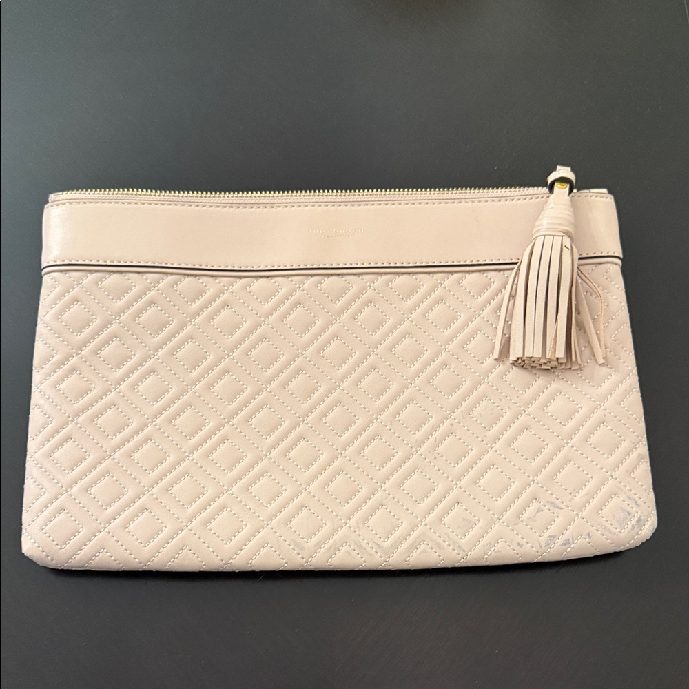 Tory Burch Pink Large Quilted Clutch